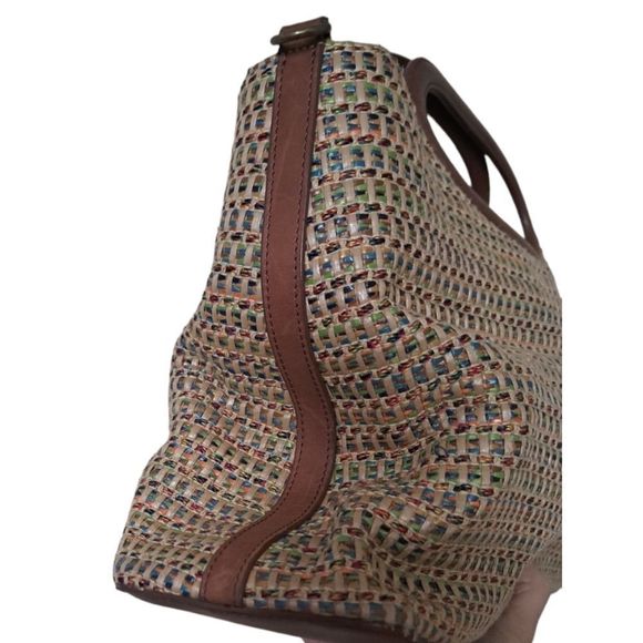 Fossil 1950s Woven Straw & Leather Tote Bag - Picture 5 of 12